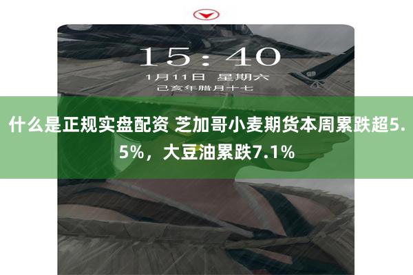 什么是正规实盘配资 芝加哥小麦期货本周累跌超5.5%，大豆油累跌7.1%