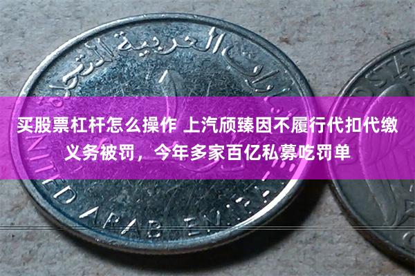 买股票杠杆怎么操作 上汽颀臻因不履行代扣代缴义务被罚，今年多家百亿私募吃罚单