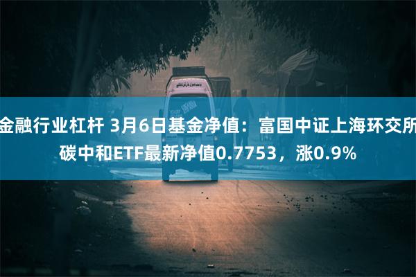 金融行业杠杆 3月6日基金净值：富国中证上海环交所碳中和ETF最新净值0.7753，涨0.9%